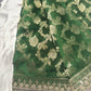 Green Banarasi Ho Silk Saree with Golden Floral Weaving