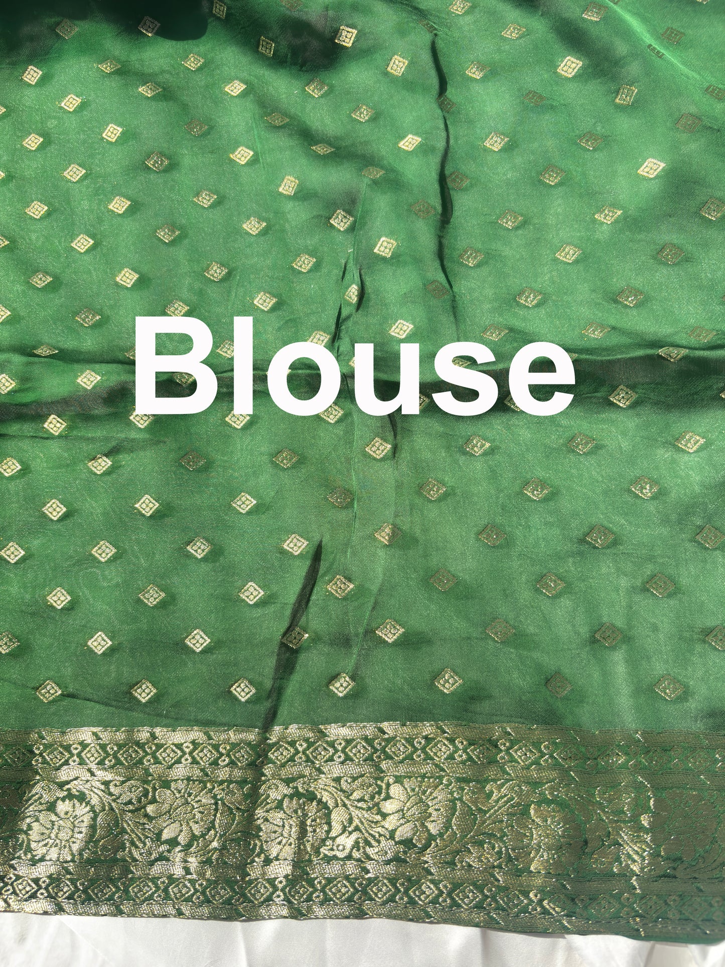 Green Banarasi Ho Silk Saree with Golden Floral Weaving