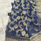Royal Blue Banarasi Ho Silk Saree with Golden Floral Weaving