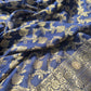 Royal Blue Banarasi Ho Silk Saree with Golden Floral Weaving