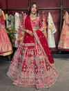 Regal Red Zardozi Embroidered Bridal Lehenga with Dupatta