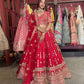 Red Bridal Lehenga with Heavy Gold Embroidery & Dupatta