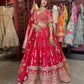 Red Bridal Lehenga with Heavy Gold Embroidery & Dupatta
