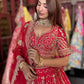 Red Bridal Lehenga with Heavy Gold Embroidery & Dupatta