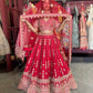 Red Bridal Lehenga with Heavy Gold Embroidery & Dupatta