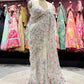 Pastel Multicolor Floral Embroidered Net Saree with Designer Blouse