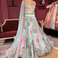 Pastel Aqua Lehenga with Floral Embroidered Blouse