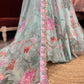 Pastel Aqua Lehenga with Floral Embroidered Blouse
