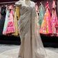 Champagne Heavy Embroidered Saree with Designer Blouse