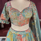 Pastel Green Lehenga with Floral Embroidered Blouse