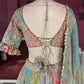 Pastel Green Lehenga with Floral Embroidered Blouse