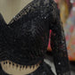 Black Sequin Embroidered Net Lehenga with Full-Sleeve Designer Blouse