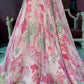 Pink Floral Lehenga with Embroidered Blouse and Dupatta