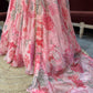 Pink Floral Lehenga with Embroidered Blouse and Dupatta