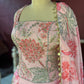 Pink Floral Lehenga with Embroidered Blouse and Dupatta