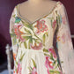 White Floral Gown with Embroidered Sheer Dupatta
