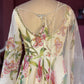 White Floral Gown with Embroidered Sheer Dupatta