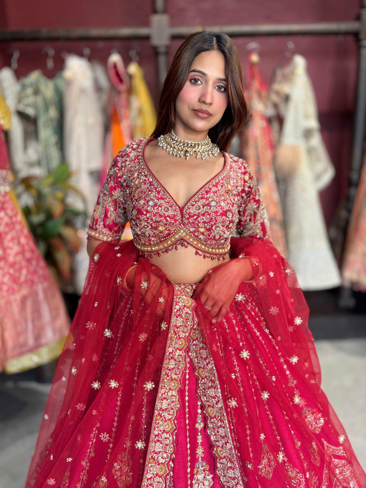 Rani Pink Bridal Lehenga with Royal Heritage Zari Embroidery