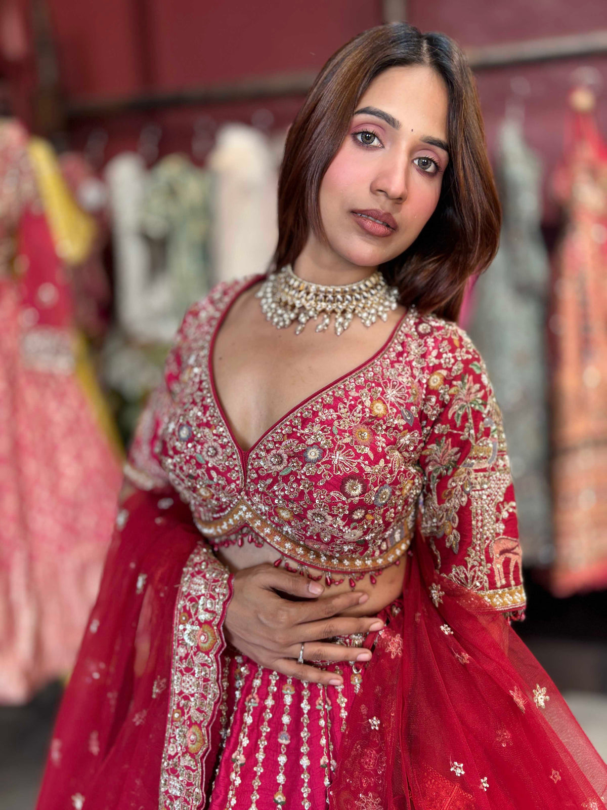 Rani Pink Bridal Lehenga with Royal Heritage Zari Embroidery