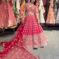 Bright Red Heavy Zari Embroidered Bridal Lehenga with Net Dupatta