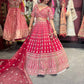 Bright Red Heavy Zari Embroidered Bridal Lehenga with Net Dupatta