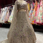 Gold Embroidered Net Lehenga with Full-Sleeve Designer Blouse