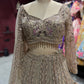 Gold Embroidered Net Lehenga with Full-Sleeve Designer Blouse