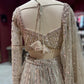 Gold Embroidered Net Lehenga with Full-Sleeve Designer Blouse