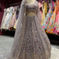 Lavender Embroidered Net Lehenga with Full-Sleeve Blouse