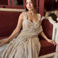 Gold Designer Sequin Drape Saree with Heavy Embroidered Blouse