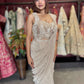 Gold Designer Sequin Drape Saree with Heavy Embroidered Blouse