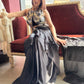 Black & Gold Sequin Embellished Indo-Western Draped Set