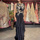 Black & Gold Sequin Embellished Indo-Western Draped Set