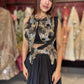 Black & Gold Sequin Embellished Indo-Western Draped Set