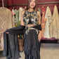 Black & Gold Sequin Embellished Indo-Western Draped Set