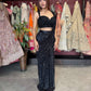 Black Sequin Draped Saree with Embellished Designer Blouse