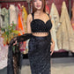 Black Sequin Draped Saree with Embellished Designer Blouse