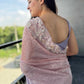 Blush-lavender Ombre Saree With Sequin-embroidered Florals