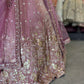 Dusty Rose Heavy Embroidered Designer Lehenga with Dupatta