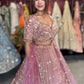 Dusty Rose Heavy Embroidered Designer Lehenga with Dupatta
