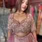 Dusty Rose Heavy Embroidered Designer Lehenga with Dupatta