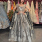 Silver Grey Heavy Mirror Work Non Bridal Lehenga with Dupatta