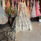 Silver Grey Heavy Mirror Work Non Bridal Lehenga with Dupatta
