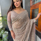 Sequin Embroidered Net Saree With Heavy Designer Blouse