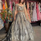 Silver Grey Heavy Mirror Work Non Bridal Lehenga with Dupatta