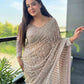 Sequin Embroidered Net Saree With Heavy Designer Blouse