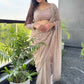Sequin Embroidered Net Saree With Heavy Designer Blouse