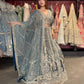 Dusty Blue Heavy Embroidered Designer Lehenga with Dupatta
