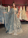 Dusty Blue Heavy Embroidered Designer Lehenga with Dupatta