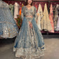 Dusty Blue Heavy Embroidered Designer Lehenga with Dupatta